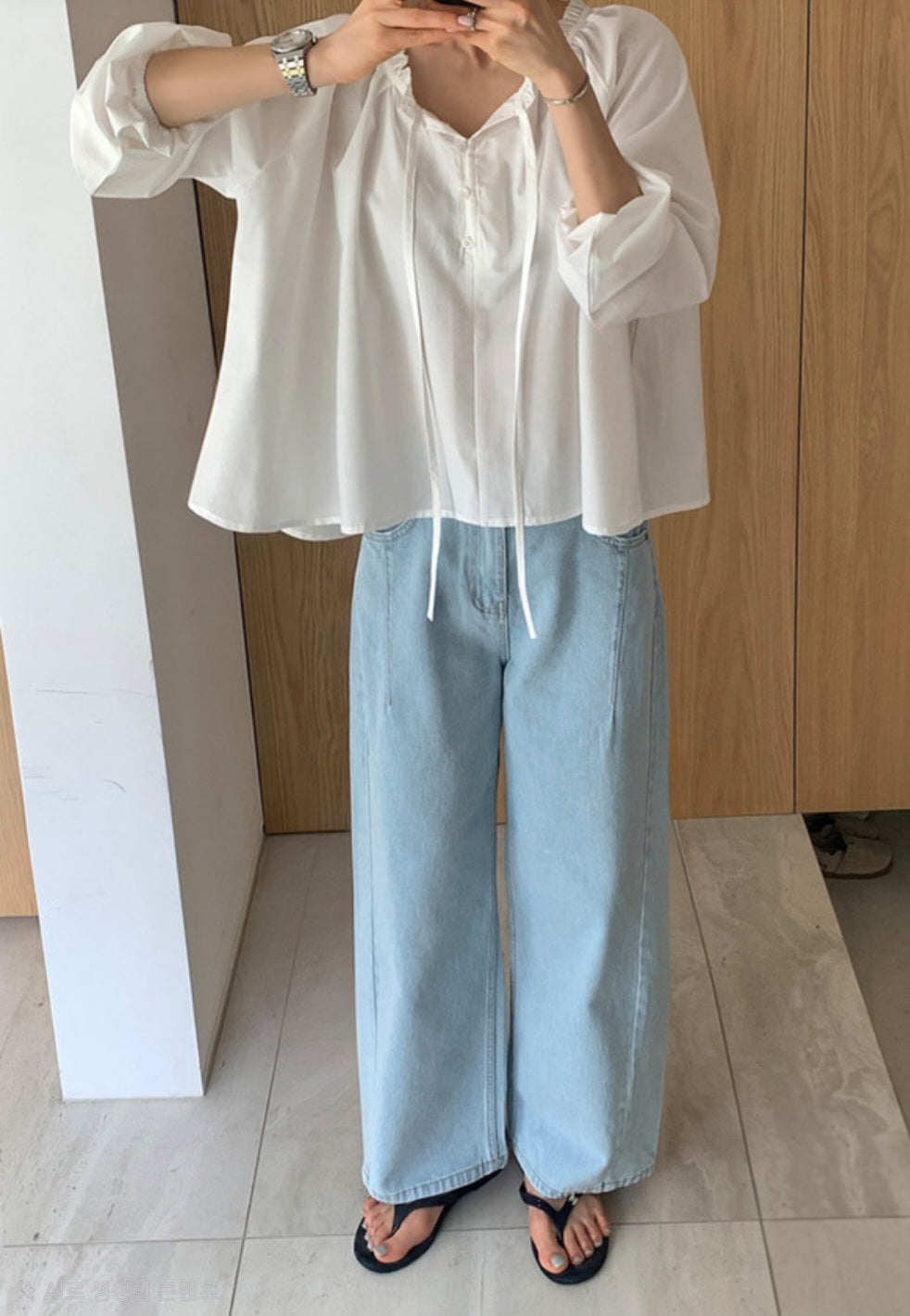 ☀️다트 절개 커브핏 데님[S-L]