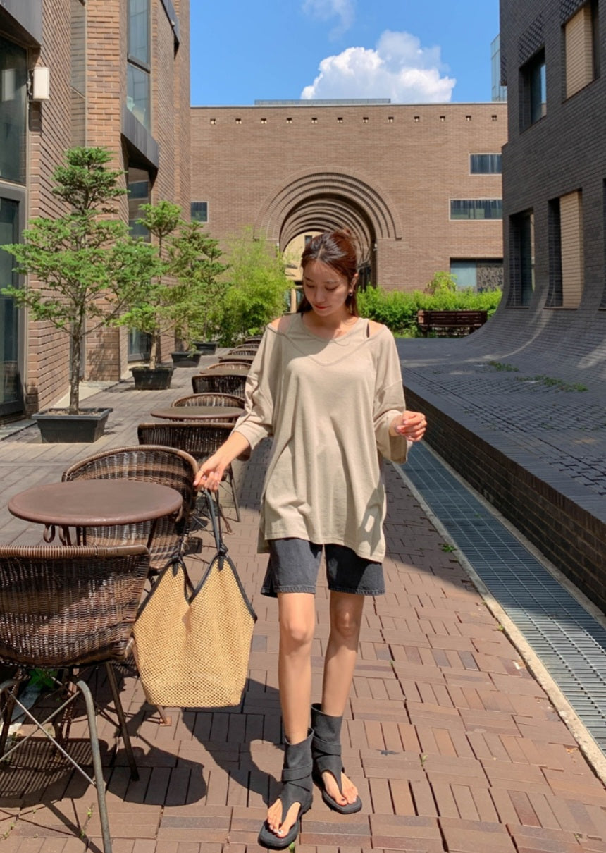☀️린넨 나시 레이어드 롱티셔츠