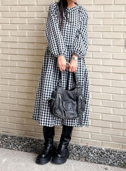 ⏩️ 체크 아방 롱원피스