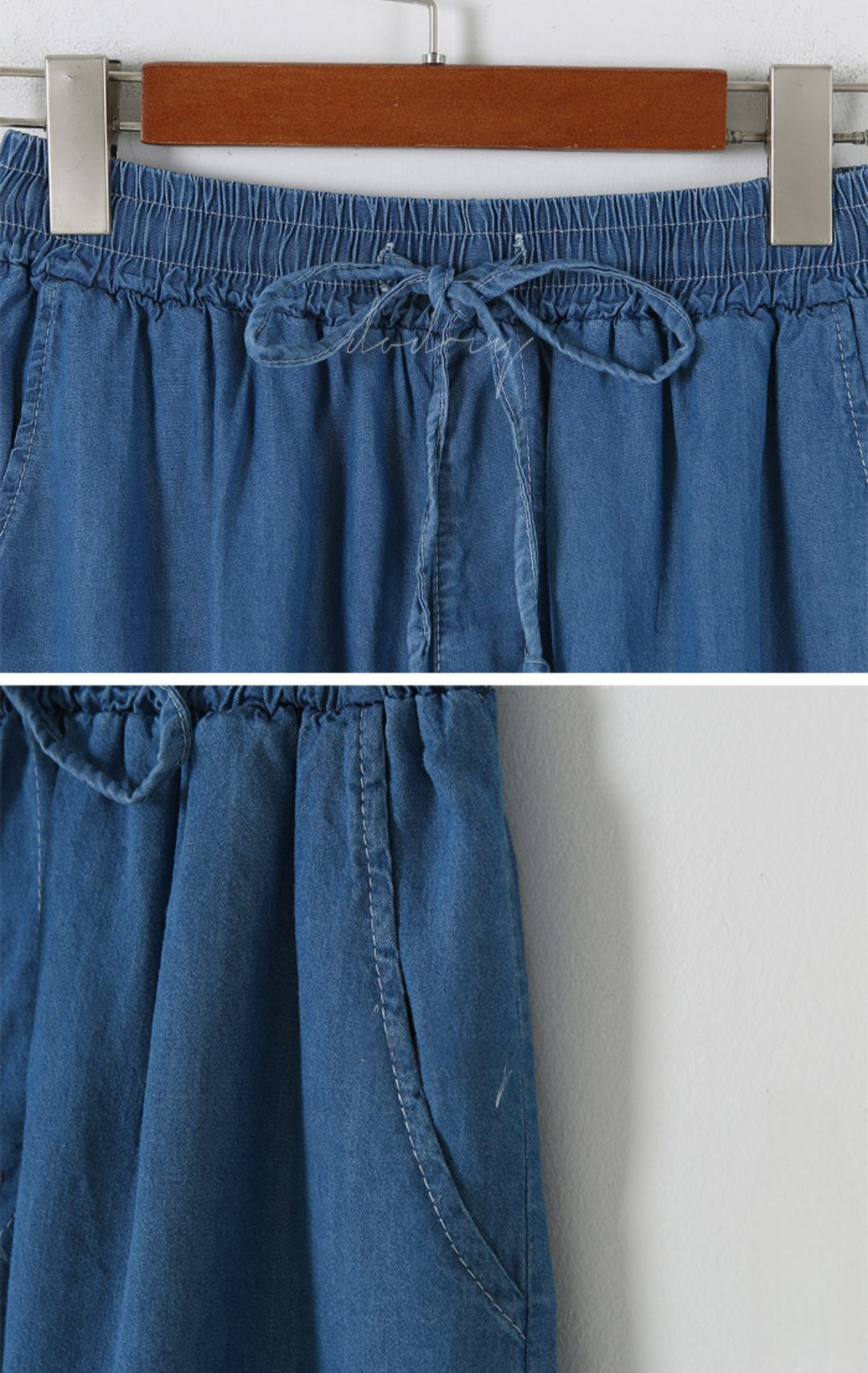 5부 데님 팬츠