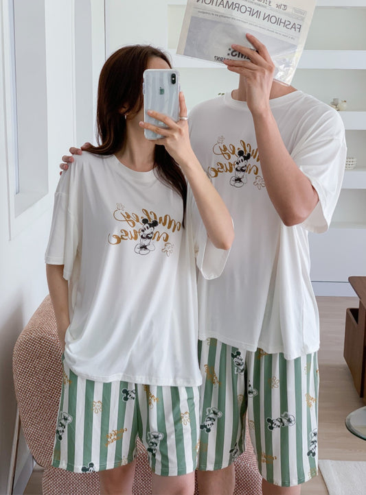 ✅️ [22일까지] 미키마우스 커플티 잠옷반바지 Set 빅사이즈