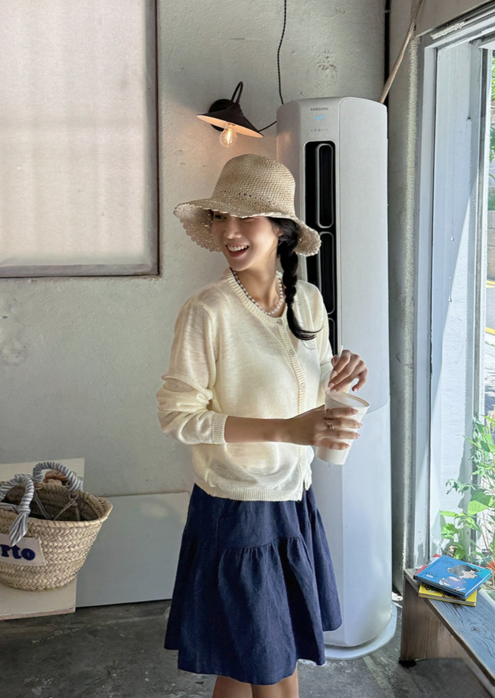 프릴데님 4부 치마바지