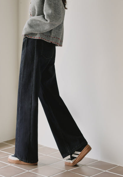 (NEW)절개 하이웨스트 와이드 청바지 S-2XL 3단기장