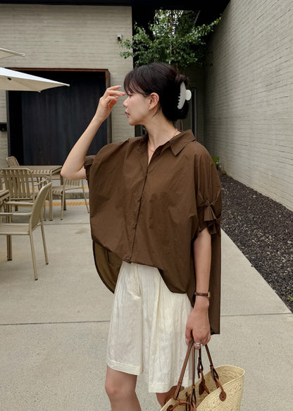 ☀️핀턱소매 셔링 셔츠