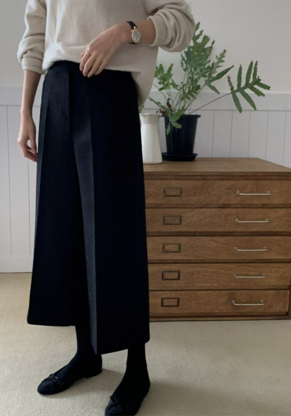 뒷밴딩 울팬츠 (8부~9부)