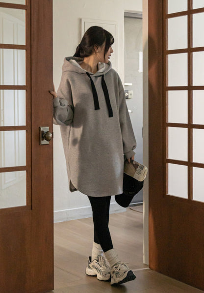 심플 후드박시핏 미니원피스