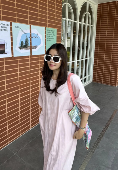 썸머 바스락 라운드 원피스