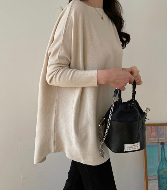 일리 보트넥 롱니트 (루즈핏)