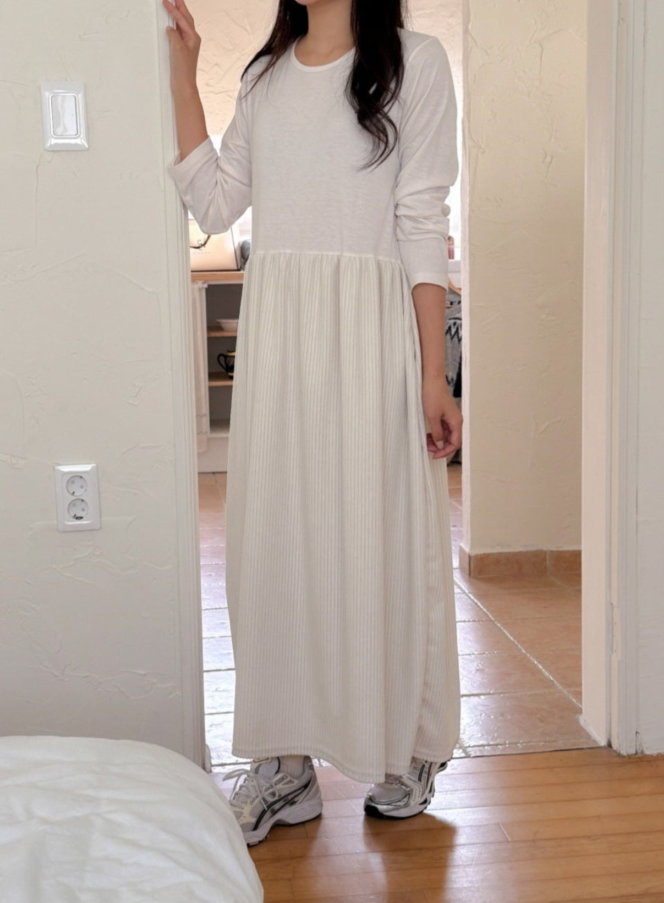 골덴 레이어드 긴팔원피스