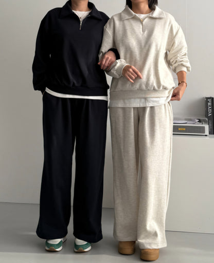 카라 집업 set