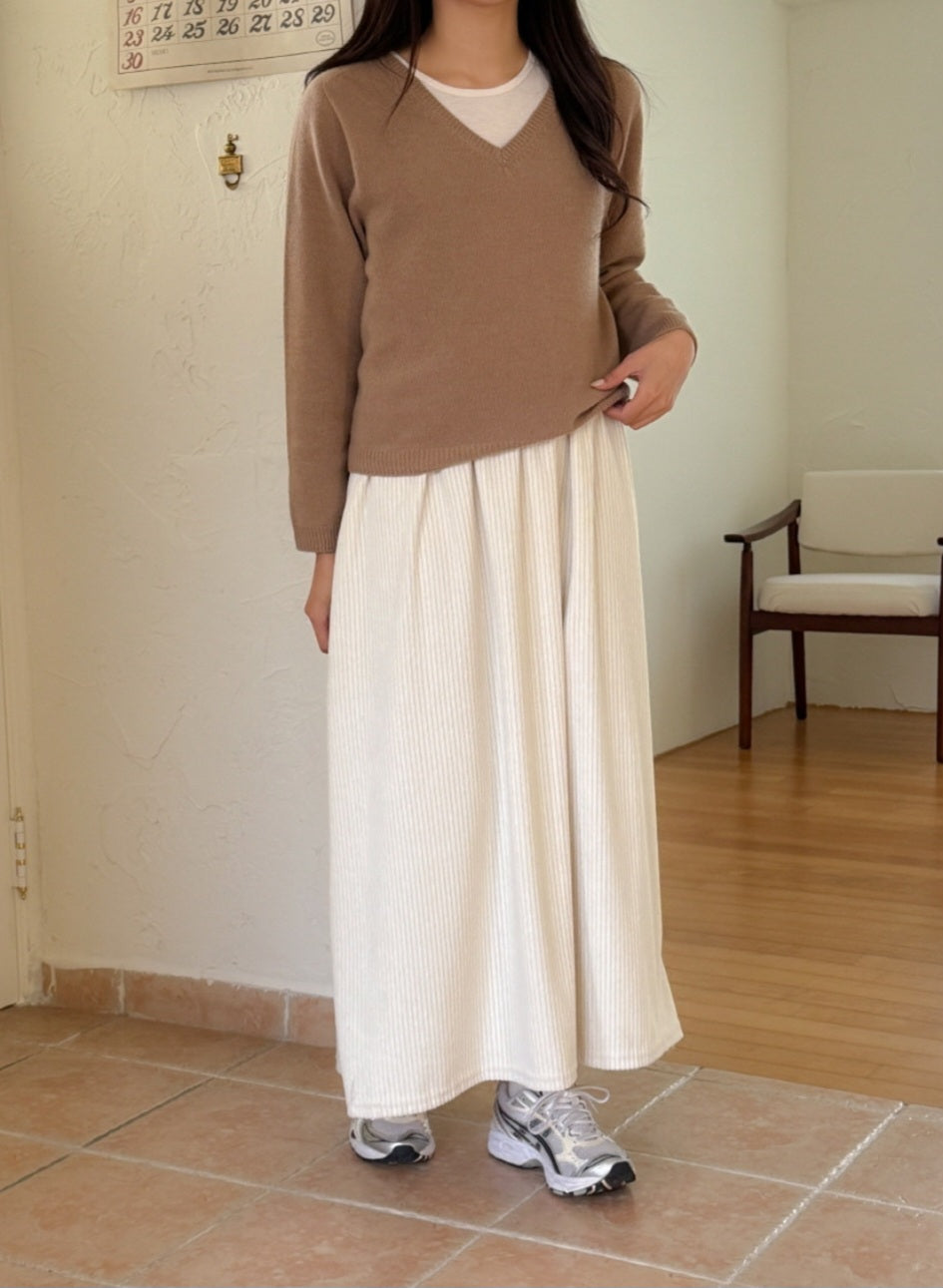 골덴 레이어드 긴팔원피스