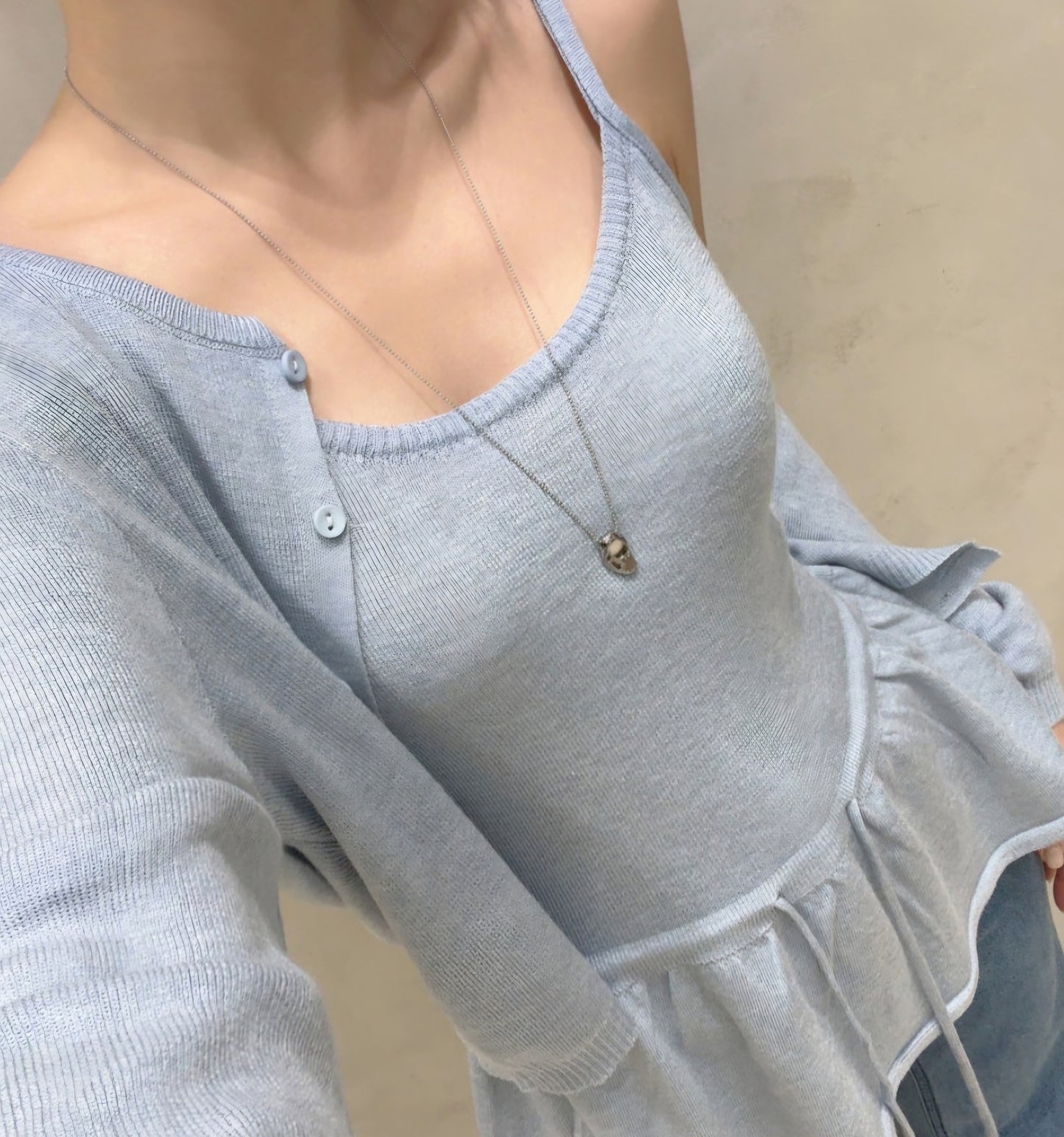 ⏩️ 플레어 나시& 라운드넥 가디건 Set