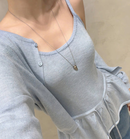 ⏩️ 플레어 나시& 라운드넥 가디건 Set