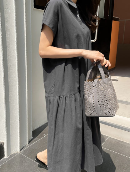 ☀️카라 셔링 원피스