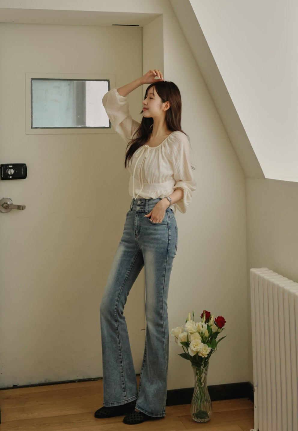 ⏩️ 골반패드 3type 더블버튼 부츠컷데님