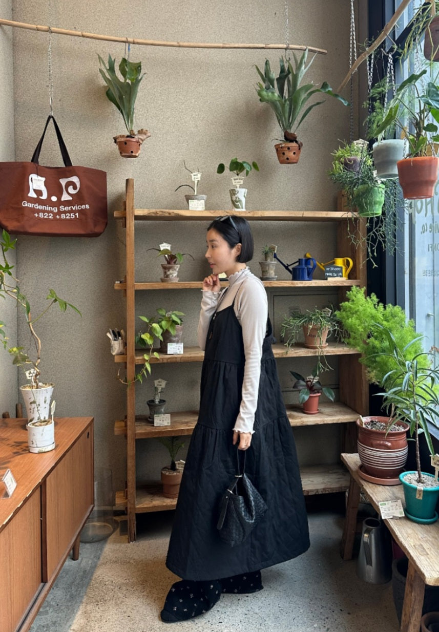 누빔 레이어드 원피스