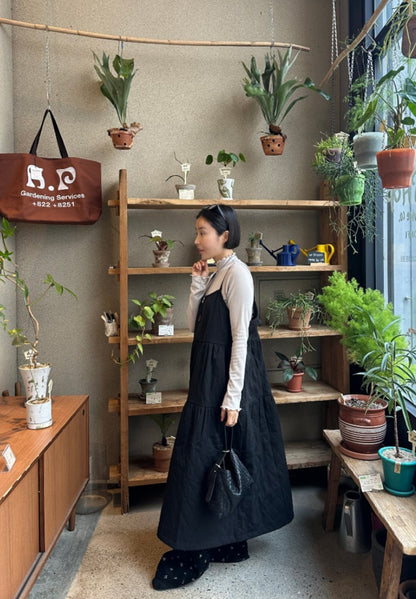 누빔 레이어드 원피스