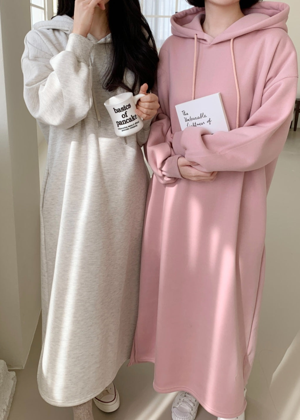 후드 롱 원피스
