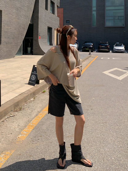 ☀️린넨 나시 레이어드 롱티셔츠
