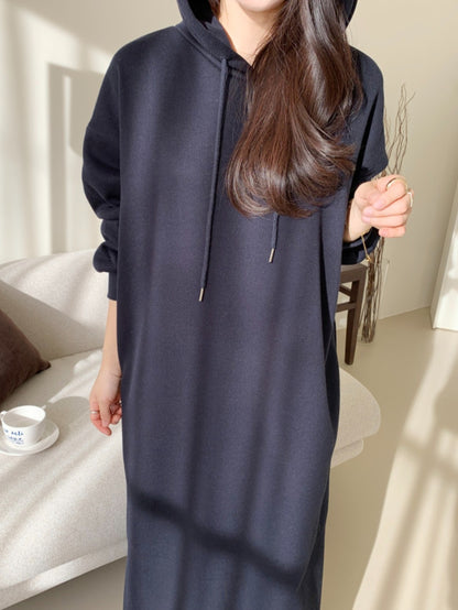 후드 롱 원피스