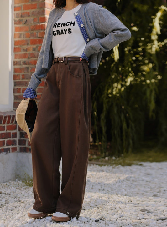 (NEW) 폴딩 코튼 와이드 청바지 S-2XL 3단기장