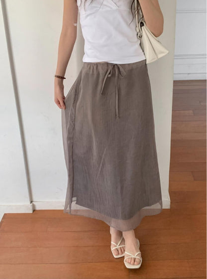 ☀️레이어드 스트링 이중 스커트