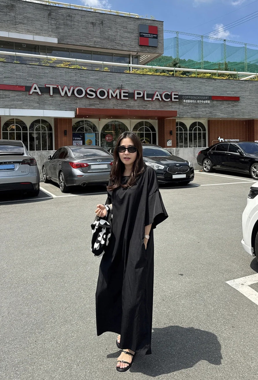 썸머 바스락 라운드 원피스