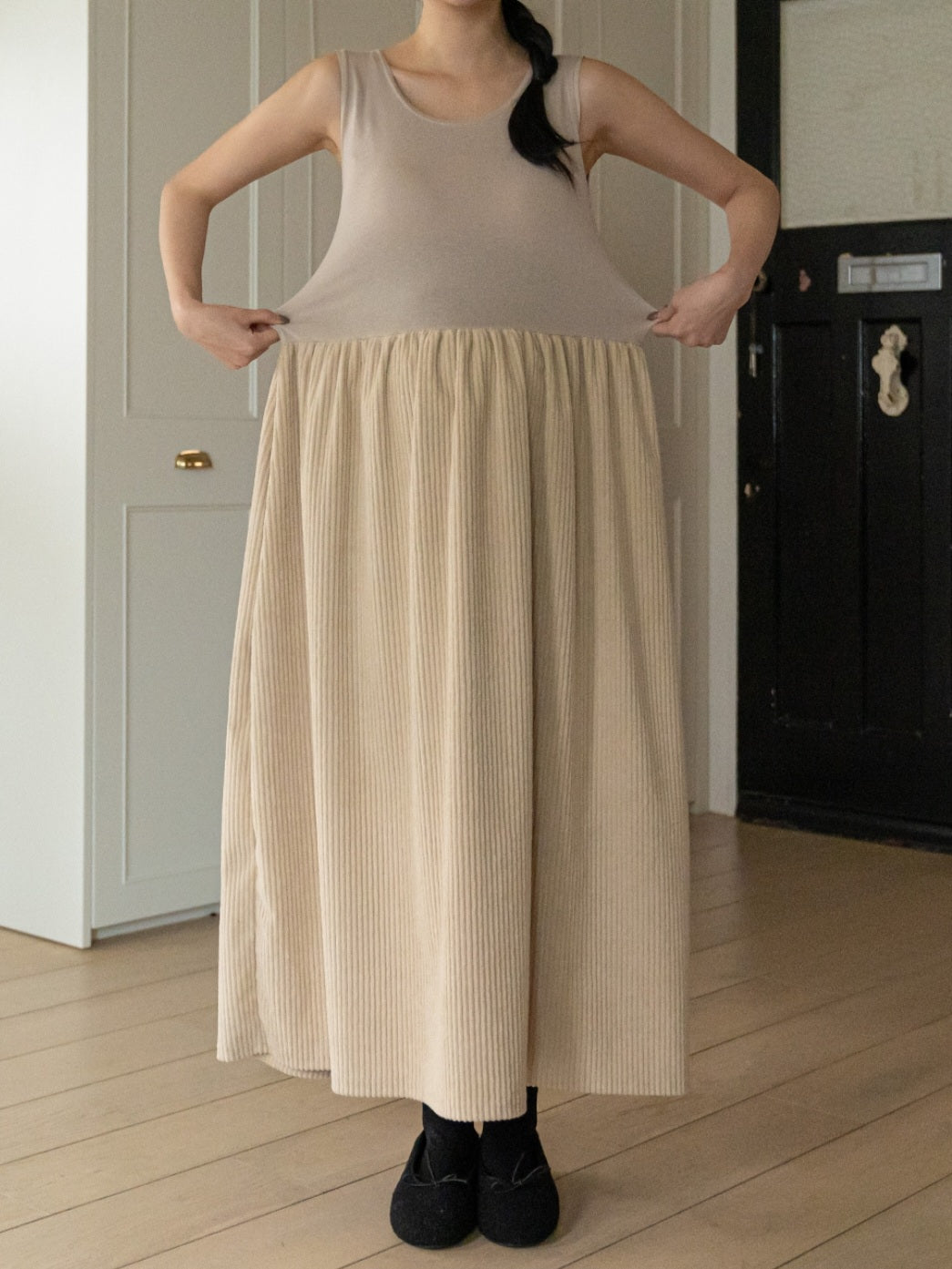 골덴 레이어드 나시원피스