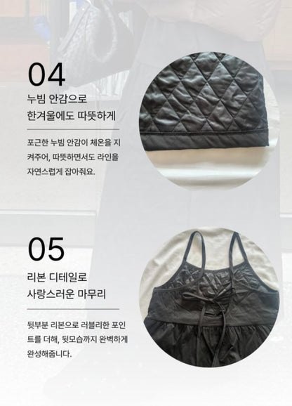 누빔 레이어드 원피스