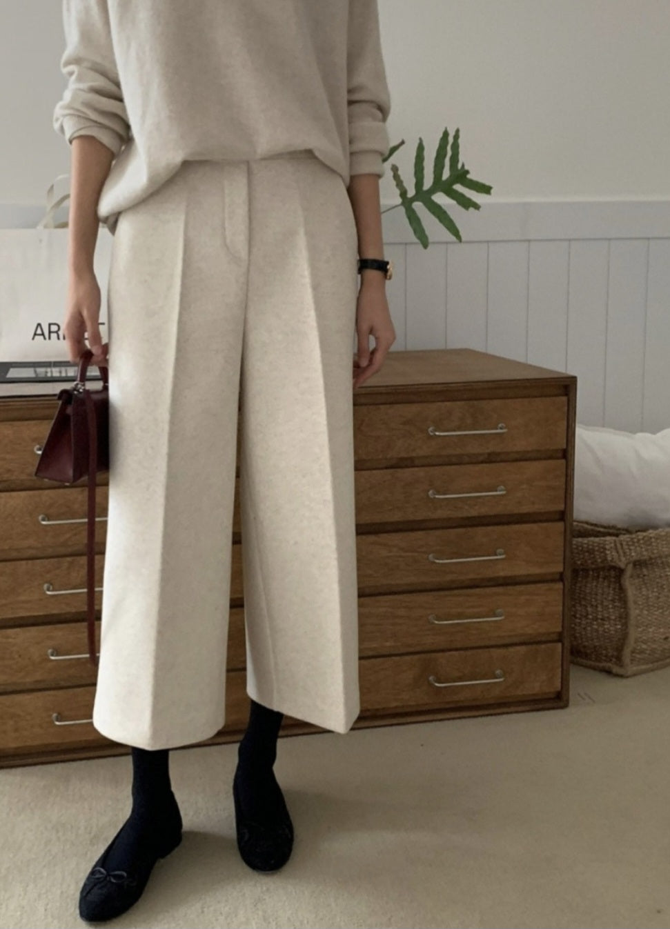 뒷밴딩 울팬츠 (8부~9부)