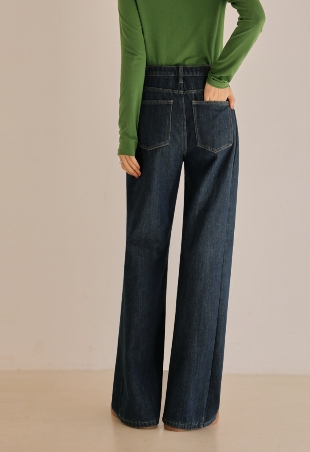 (NEW)절개 하이웨스트 와이드 청바지 S-2XL 3단기장