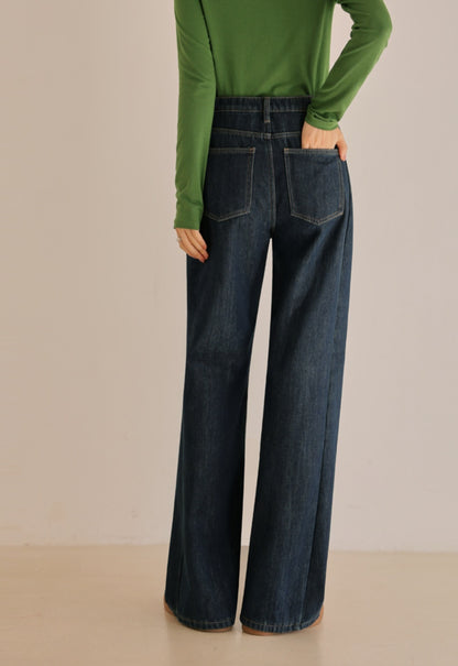 (NEW)절개 하이웨스트 와이드 청바지 S-2XL 3단기장