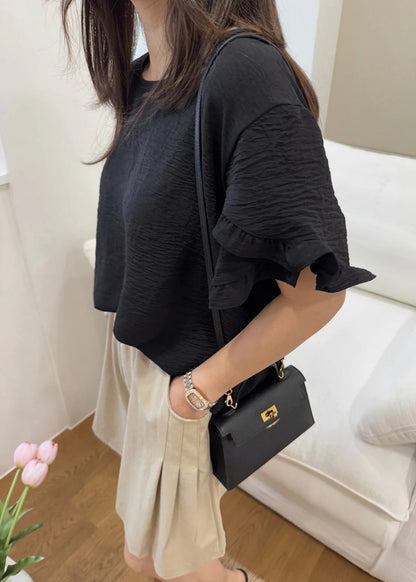 프릴 링클 블라우스