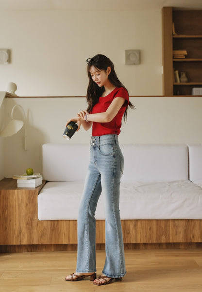 ⏩️ 골반패드 3type 더블버튼 부츠컷데님