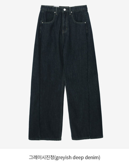 (NEW)절개 하이웨스트 와이드 청바지 S-2XL 3단기장