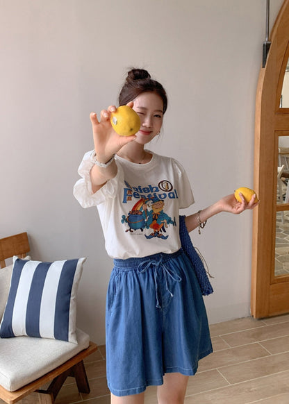 5부 데님 팬츠