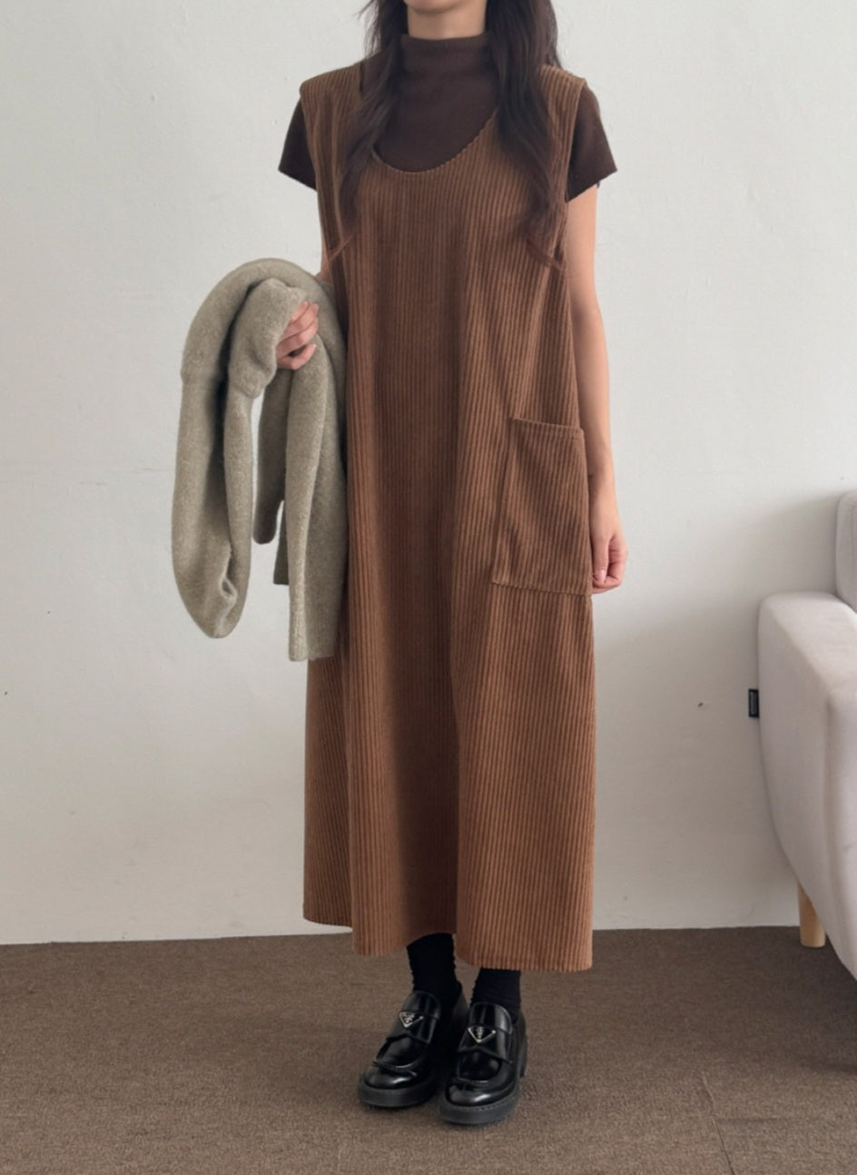 골덴 주머니 나시원피스