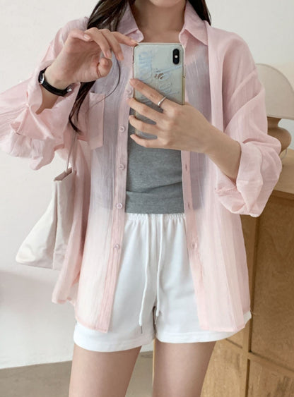 ☀️시어 시스루 루즈핏 셔츠