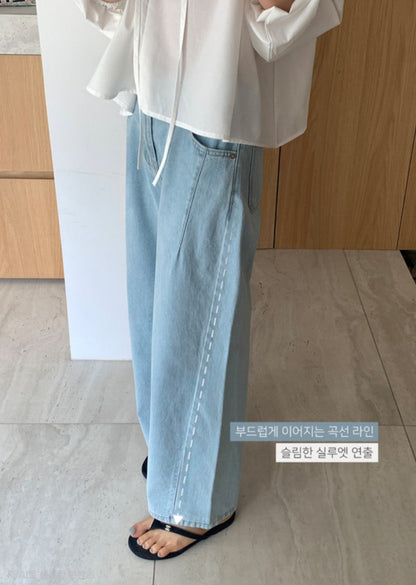 ☀️다트 절개 커브핏 데님[S-L]