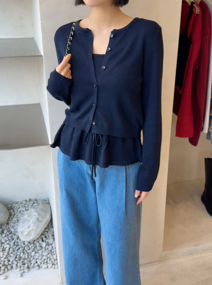 ⏩️ 플레어 나시& 라운드넥 가디건 Set