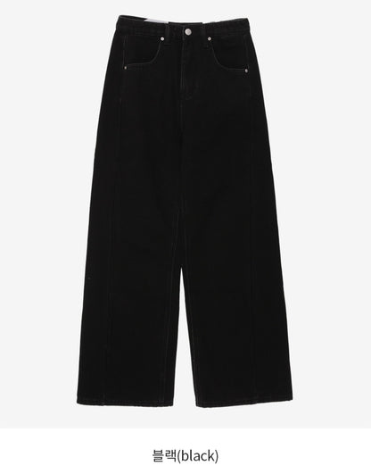 (NEW)절개 하이웨스트 와이드 청바지 S-2XL 3단기장