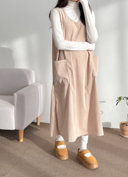 골덴 주머니 나시원피스