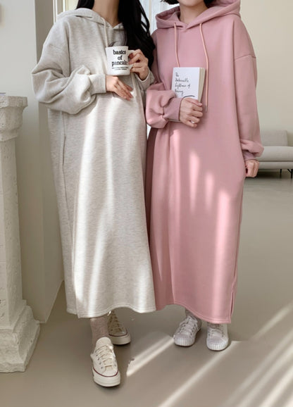 후드 롱 원피스
