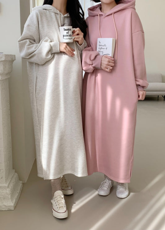 후드 롱 원피스