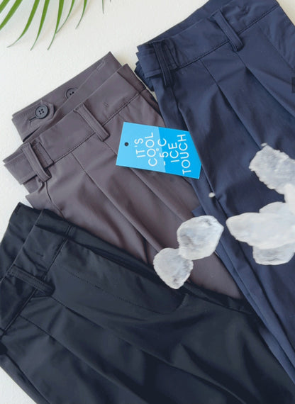 🧊 냉감 투핀턱 와이드 쿨슬랙스 [S-2XL]