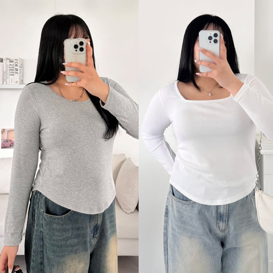 분모자 긴팔T 스퀘어넥&U넥 (~100)