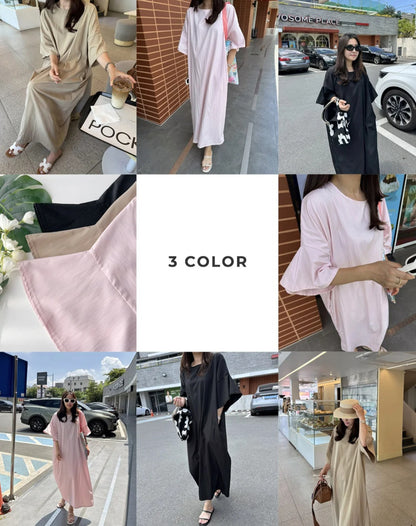 썸머 바스락 라운드 원피스