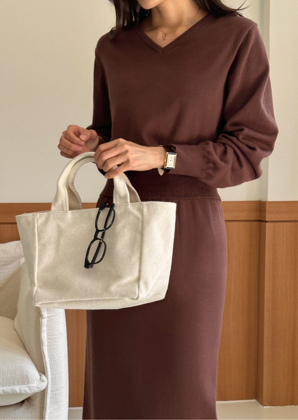 ☀️ [2type] 세미 크롭 니트