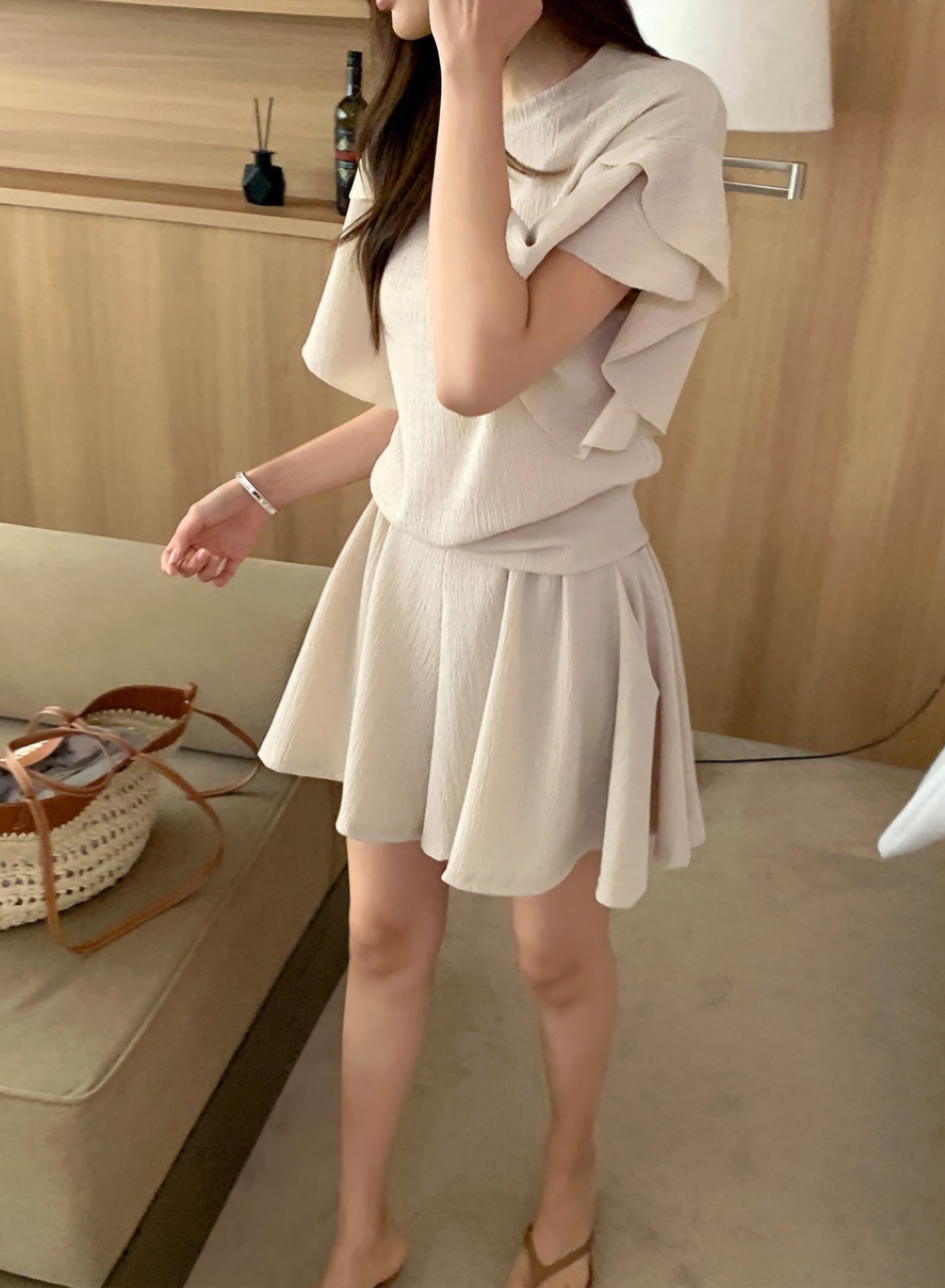 ☀️반팔맨투맨 치마바지 SET