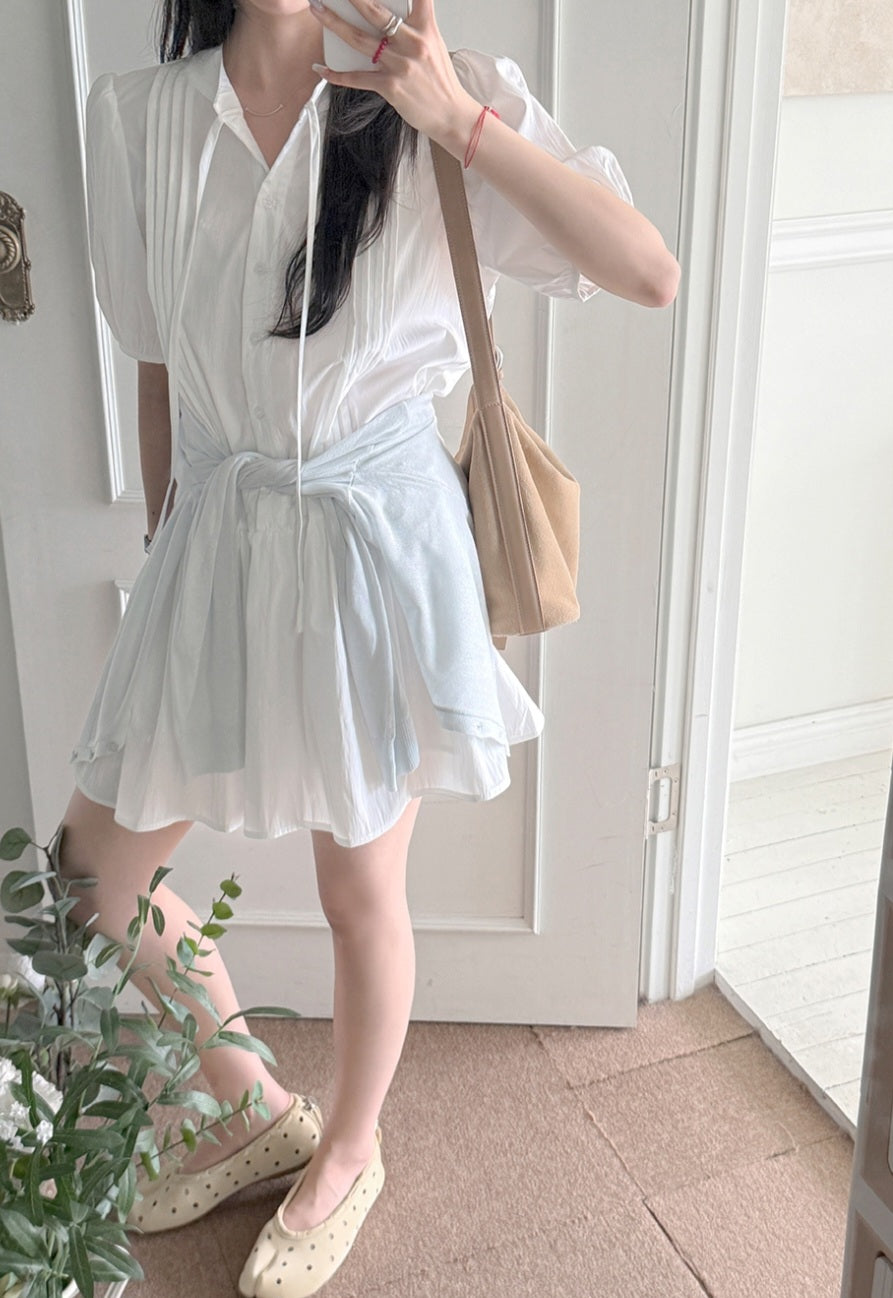☀️베리 핀턱 퍼프 미니원피스